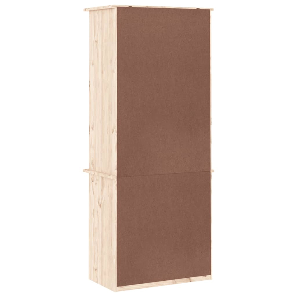 Akron Wooden Bookcase With 3 Drawers In Natural