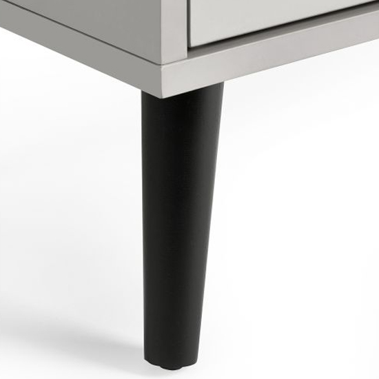 Akron Wooden Chest Of 4 Drawers Wide In Silk Grey