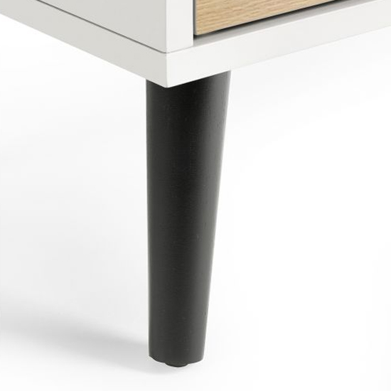 Akron Wooden Chest Of 4 Drawers Wide In White And Oak