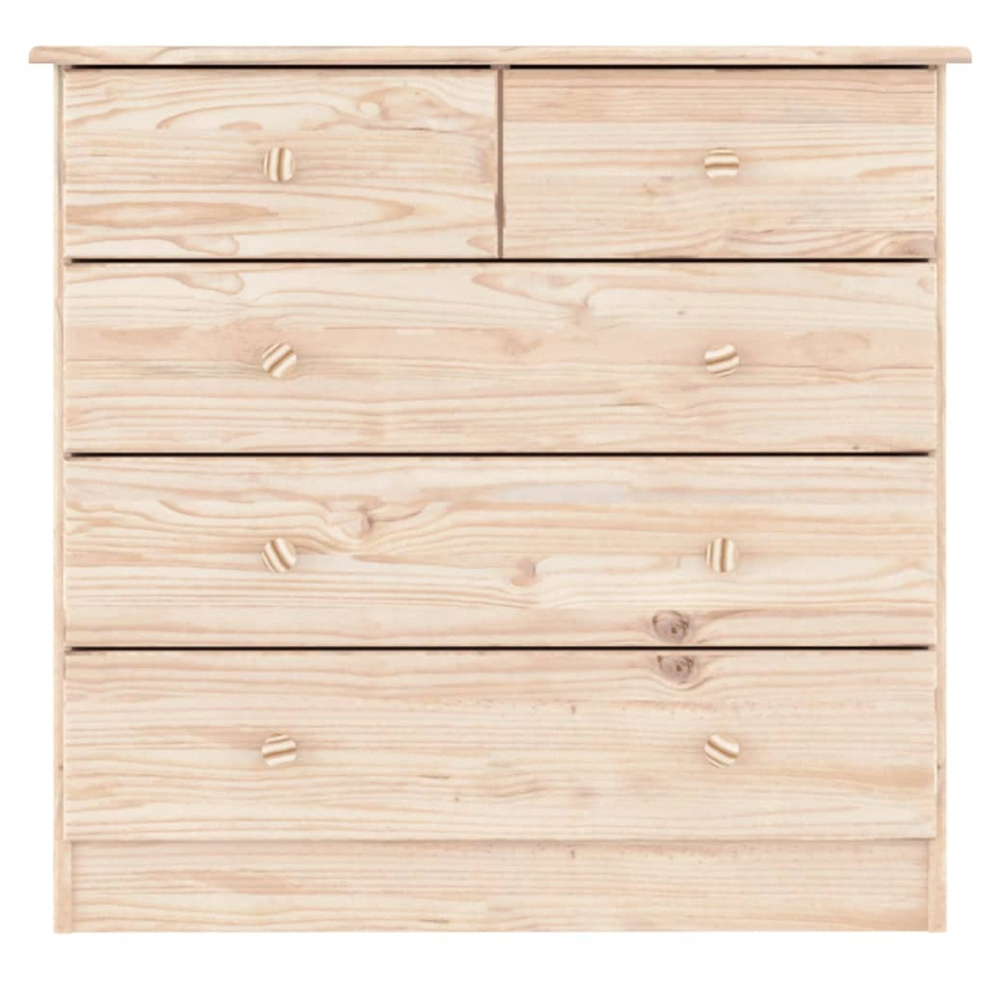 Akron Wooden Chest Of 5 Drawers In Natural