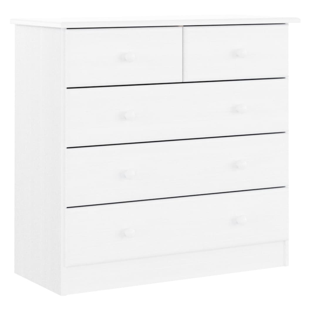 Akron Wooden Chest Of 5 Drawers In White