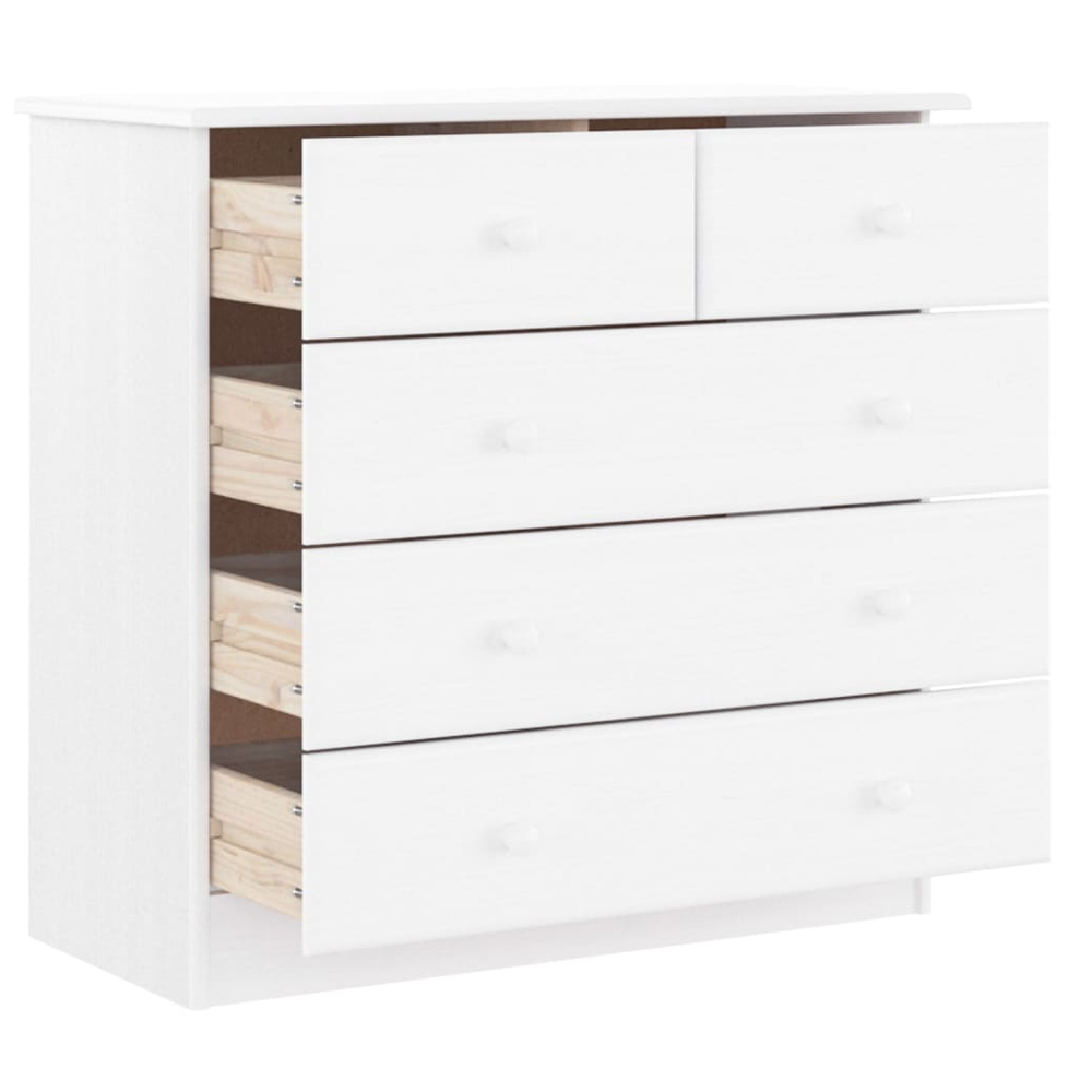 Akron Wooden Chest Of 5 Drawers In White
