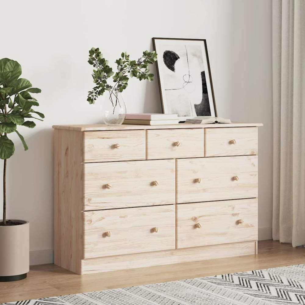 Read more about Akron wooden chest of 7 drawers in natural