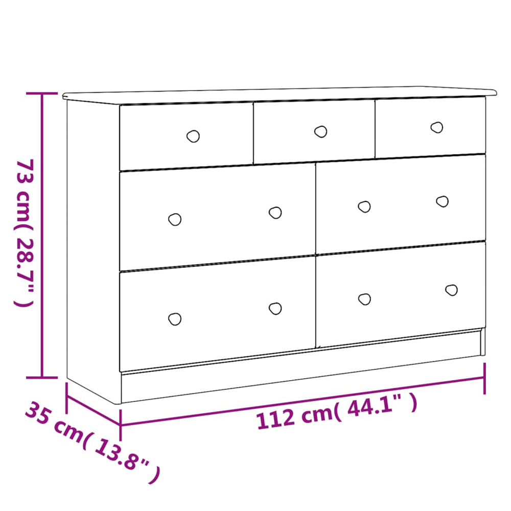 Akron Wooden Chest Of 7 Drawers In White