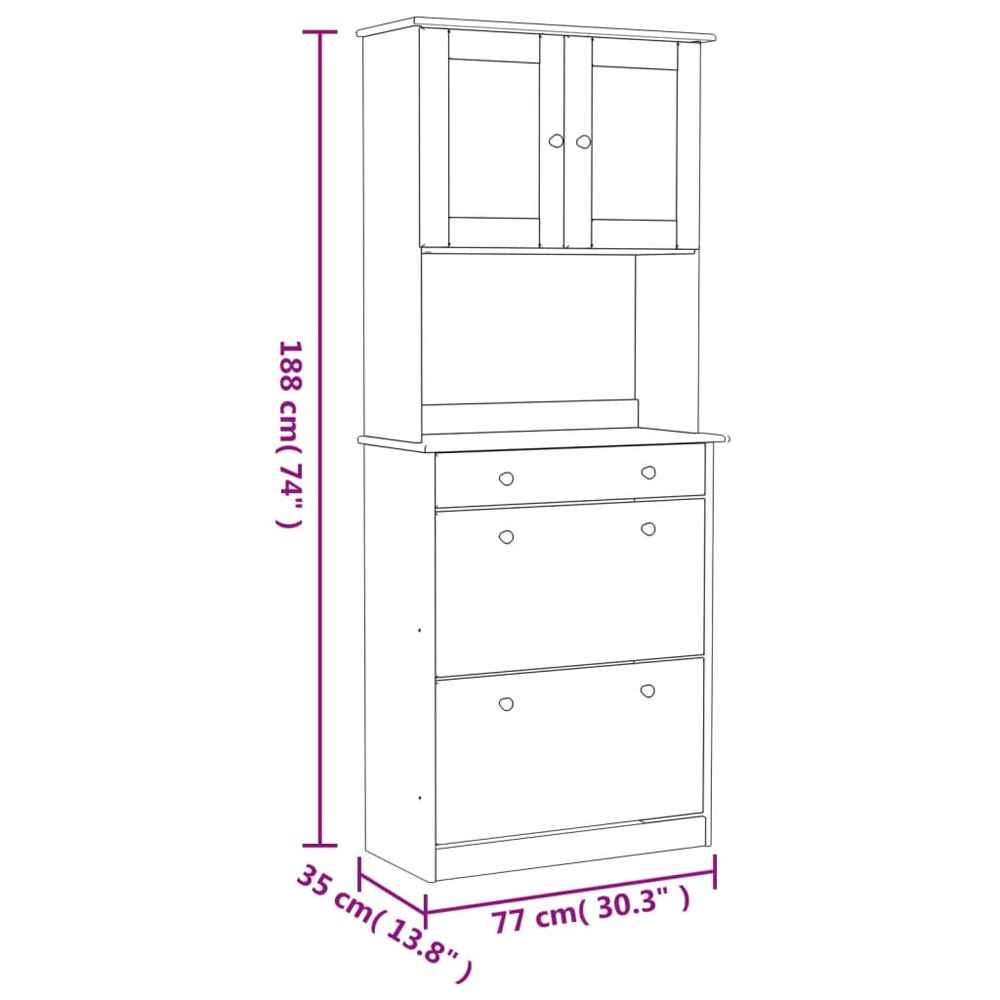 Akron Wooden Display Cabinet With 1 Drawer In Natural