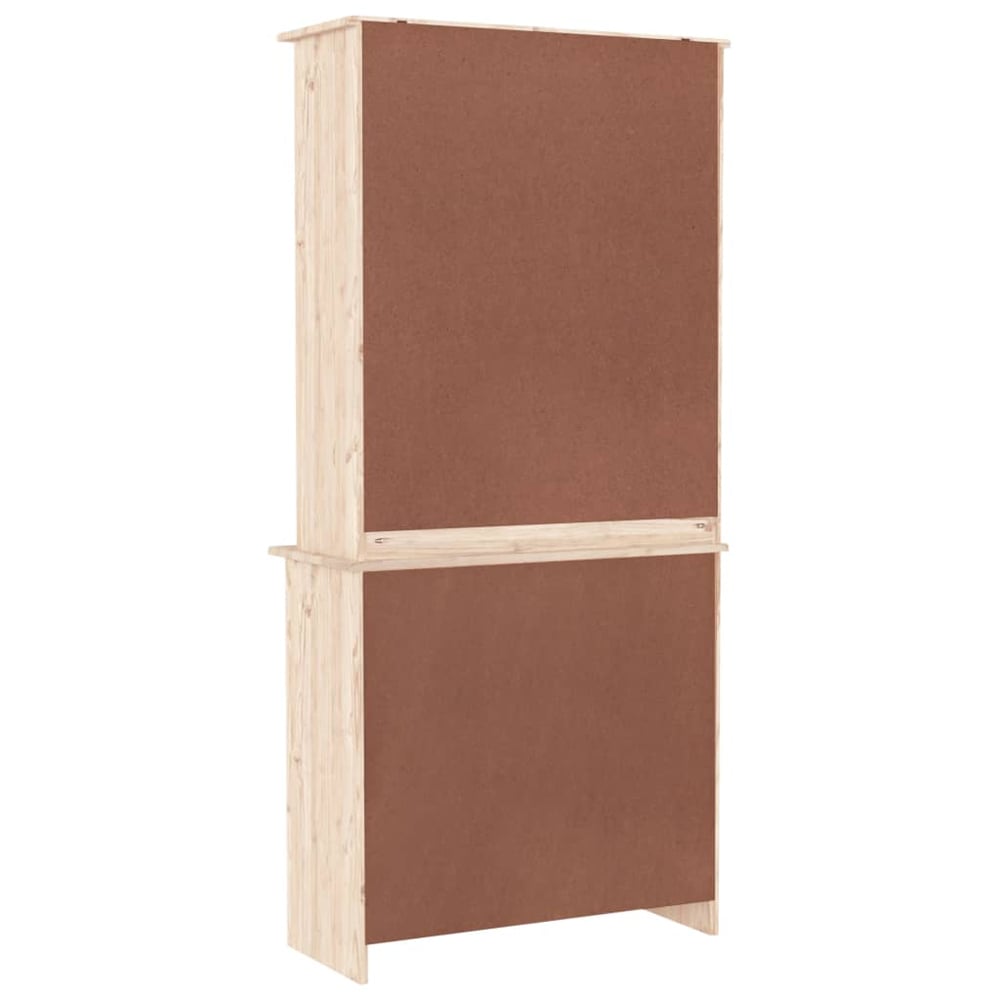 Akron Wooden Display Cabinet With 2 Doors 5 Drawers In Natural