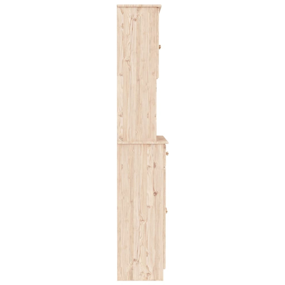 Akron Wooden Display Cabinet With 4 Doors Tall In Natural