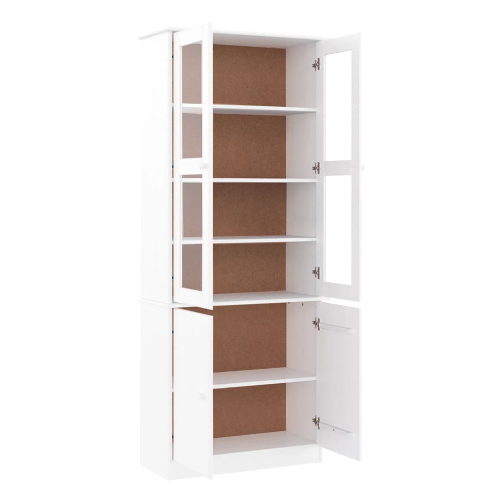 Akron Wooden Display Cabinet With 4 Doors In White