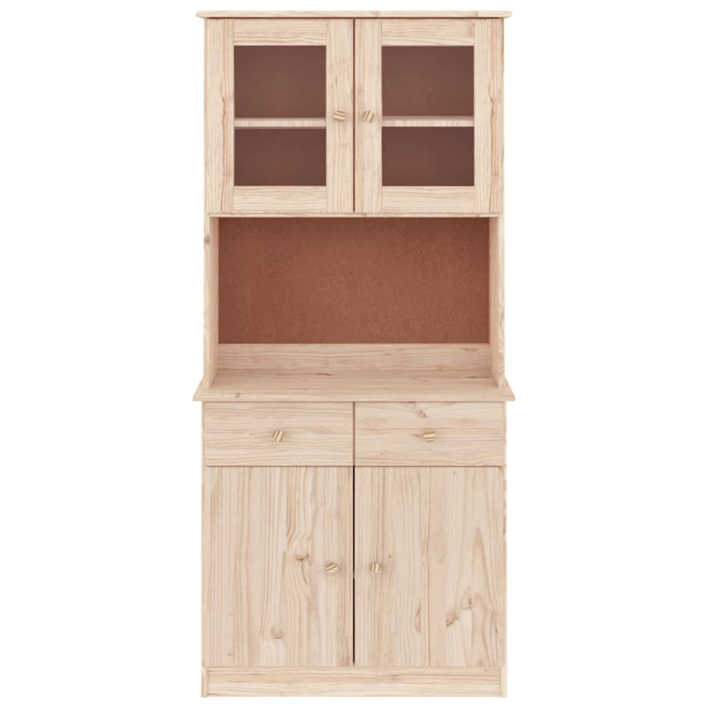 Akron Wooden Display Cabinet With 4 Doors Wide In Natural