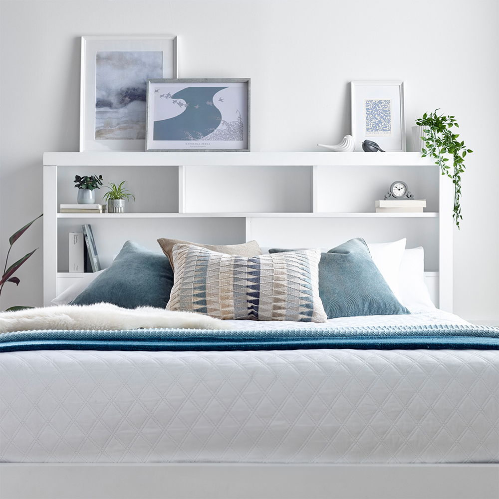Akron Wooden Ottoman Storage King Size Bed In White
