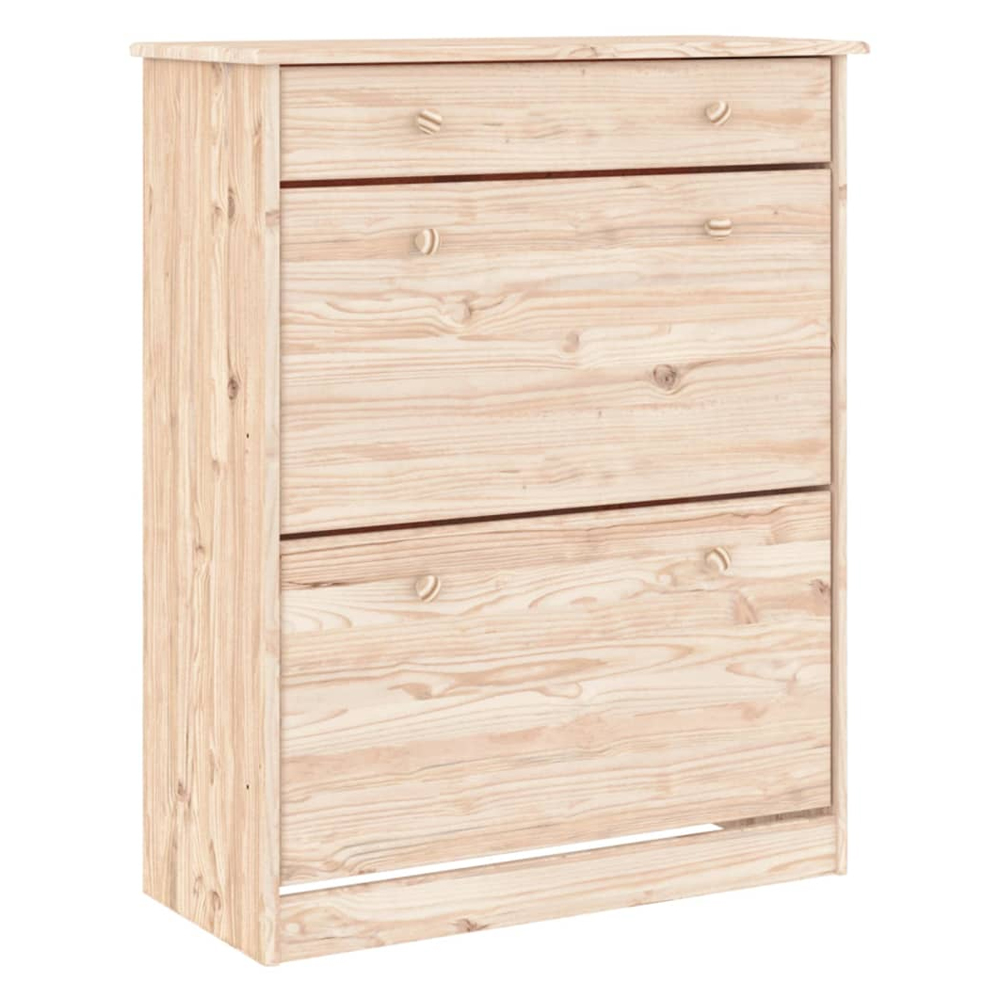 Akron Wooden Shoe Storage Cabinet With 1 Drawer In Natural
