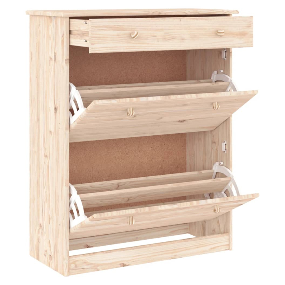 Akron Wooden Shoe Storage Cabinet With 1 Drawer In Natural