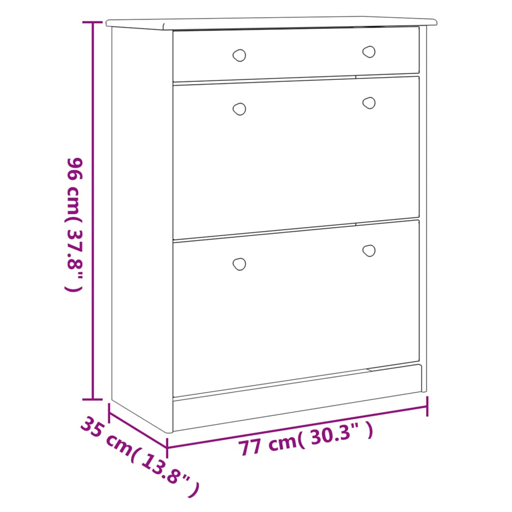 Akron Wooden Shoe Storage Cabinet With 1 Drawer In Natural