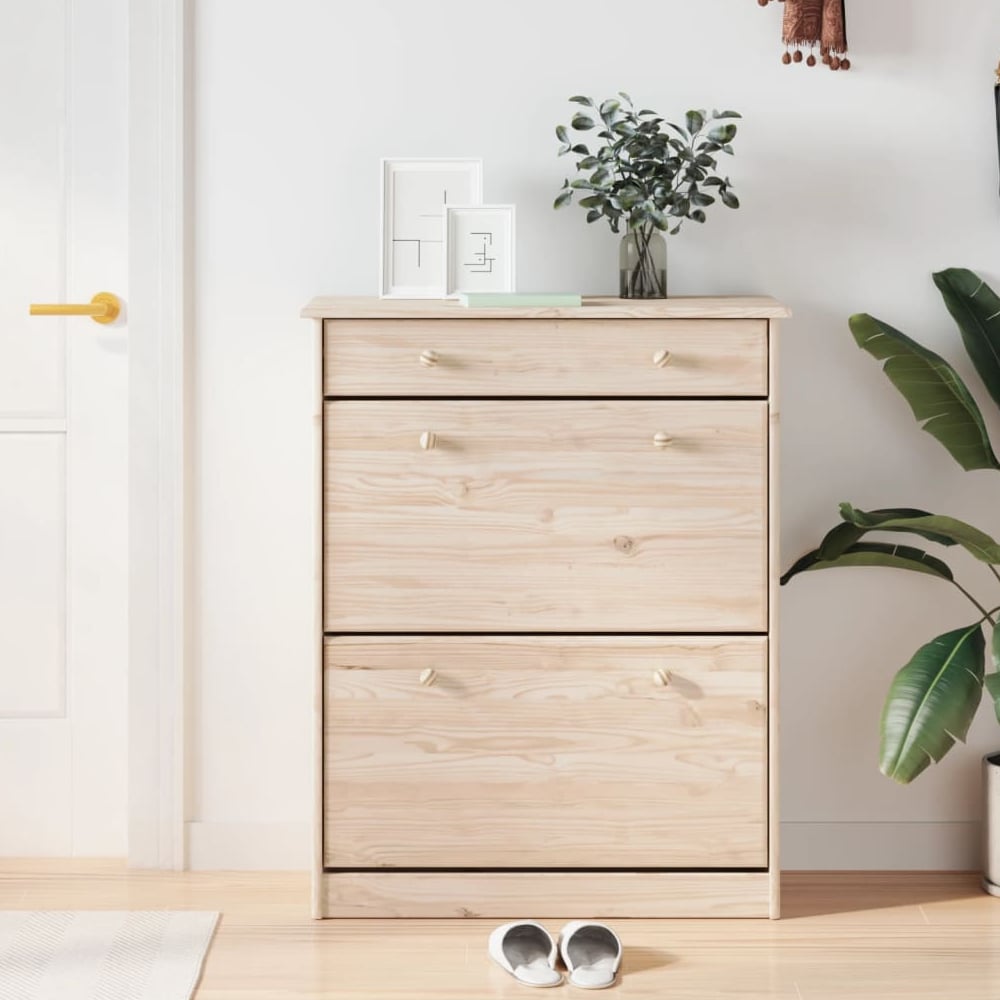 Read more about Akron wooden shoe storage cabinet with 1 drawer in natural