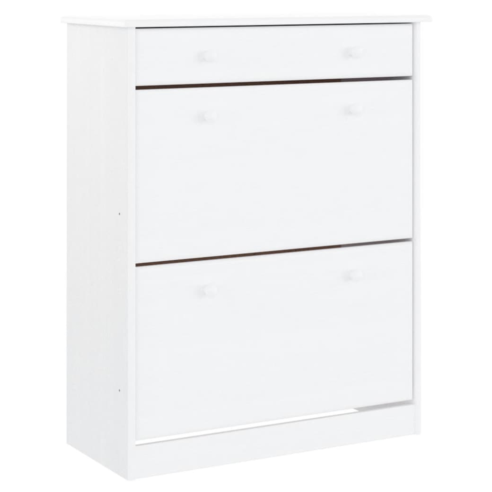 Akron Wooden Shoe Storage Cabinet With 1 Drawer In White