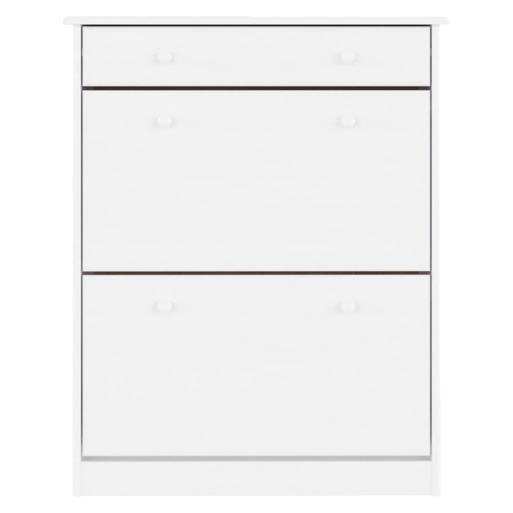 Akron Wooden Shoe Storage Cabinet With 1 Drawer In White