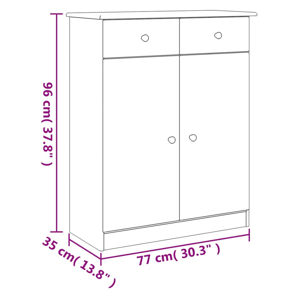 Akron Wooden Shoe Storage Cabinet With 2 Doors In Natural