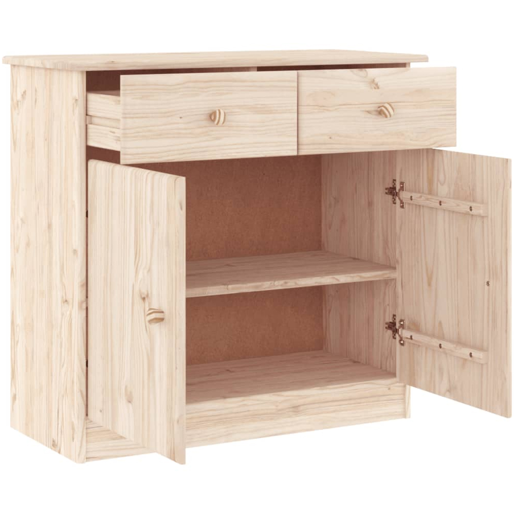 Akron Wooden Sideboard With 2 Doors 2 Drawers In Natural