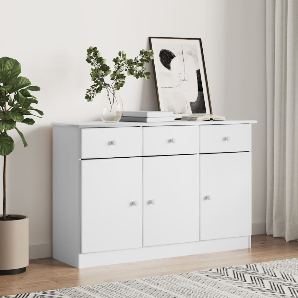 Read more about Akron wooden sideboard with 3 doors 3 drawers in white
