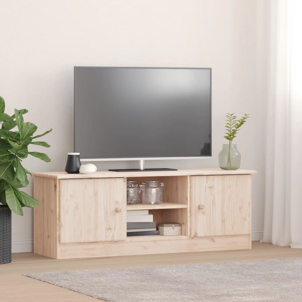Akron Wooden TV Stand With 2 Doors In Natural