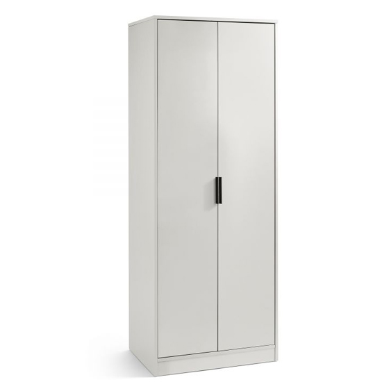 Akron Wooden Wardrobe With 2 Doors In Silk Grey