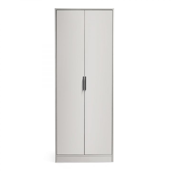 Akron Wooden Wardrobe With 2 Doors In Silk Grey