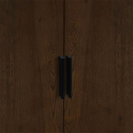 Akron Wooden Wardrobe With 2 Doors In Walnut And Black
