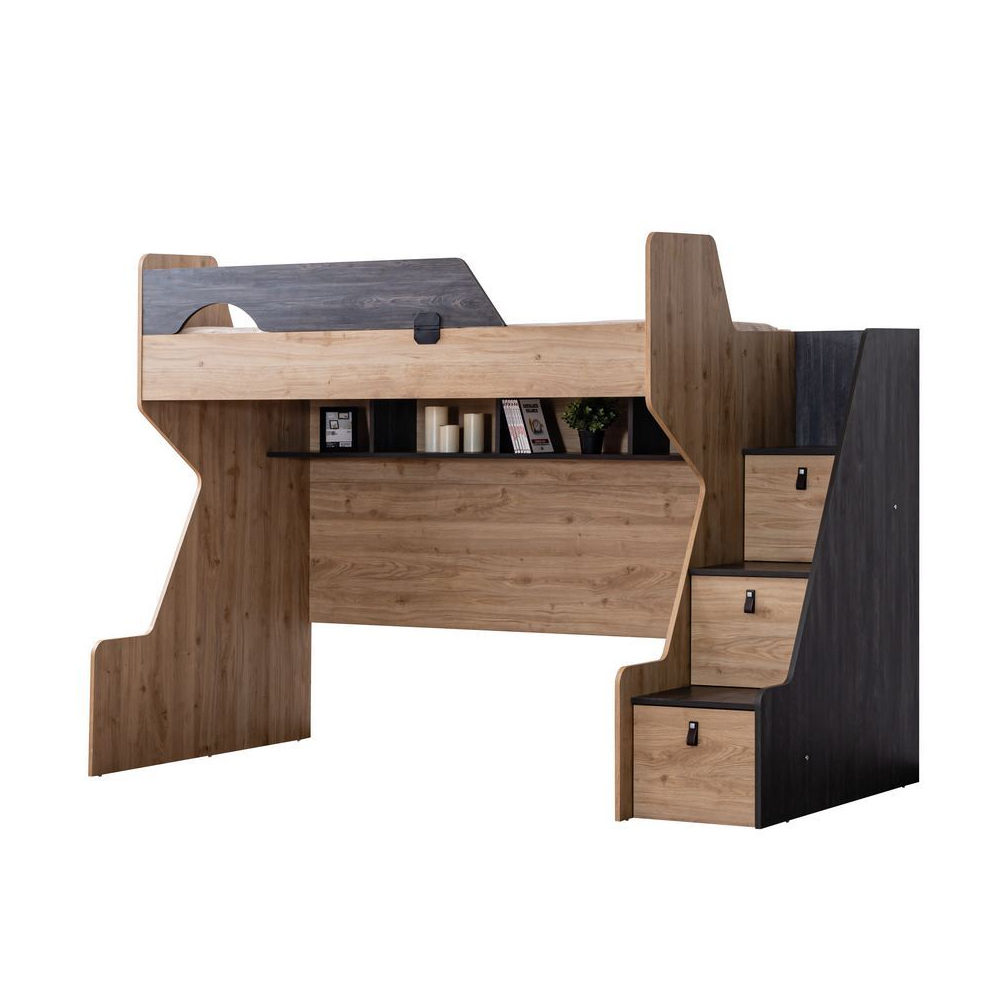 Aktif Wooden Children Bunk Bed in Anthracite