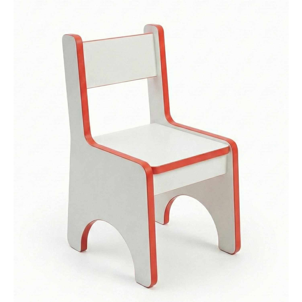 Aktif Wooden Kids Chair in Red and White