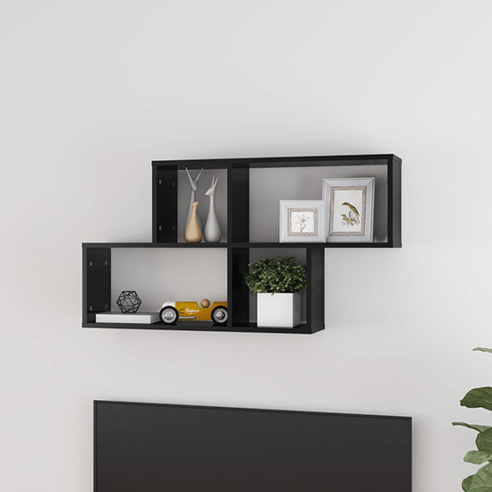 Akua High Gloss Wall Cube Shelf In Black_1
