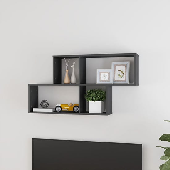 Akua High Gloss Wall Cube Shelf In Grey_1