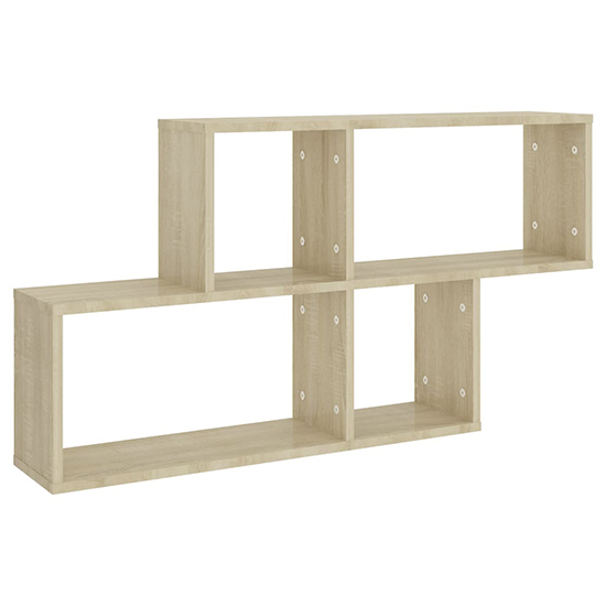 Akua Wooden Wall Cube Shelf In Sonoma Oak