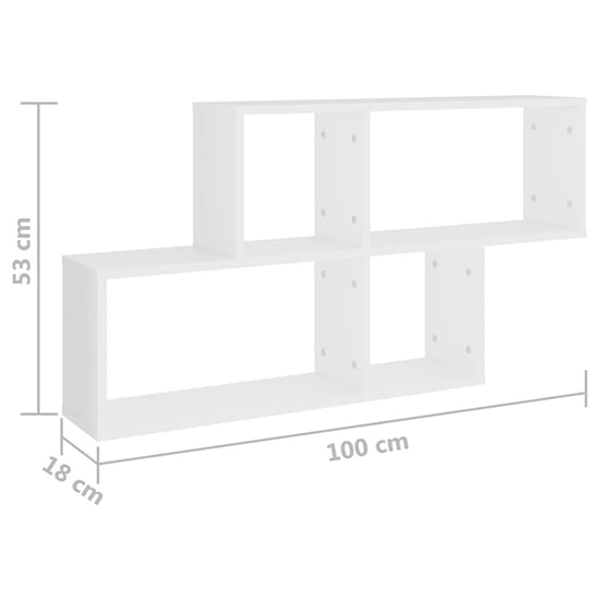 Akua Wooden Wall Cube Shelf In White