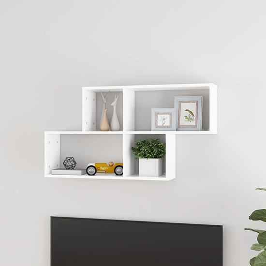 Akua Wooden Wall Cube Shelf In White | Furniture in Fashion