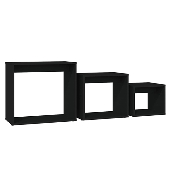 Akuna Wooden Nest Of 3 Tables In Black
