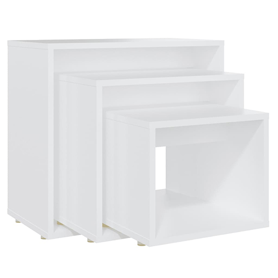 Akuna Wooden Nest Of 3 Tables In White