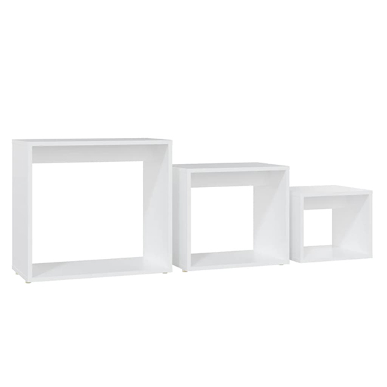 Akuna Wooden Nest Of 3 Tables In White