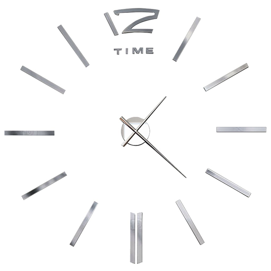 Alabama EVA Modern Design 3D Wall Clock In High Gloss Silver