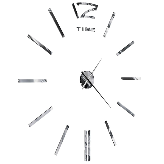 Alabama EVA Modern Design 3D Wall Clock In High Gloss Silver