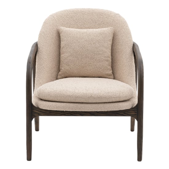 Allegra Fabric Armchair With Wooden Frame In Taupe