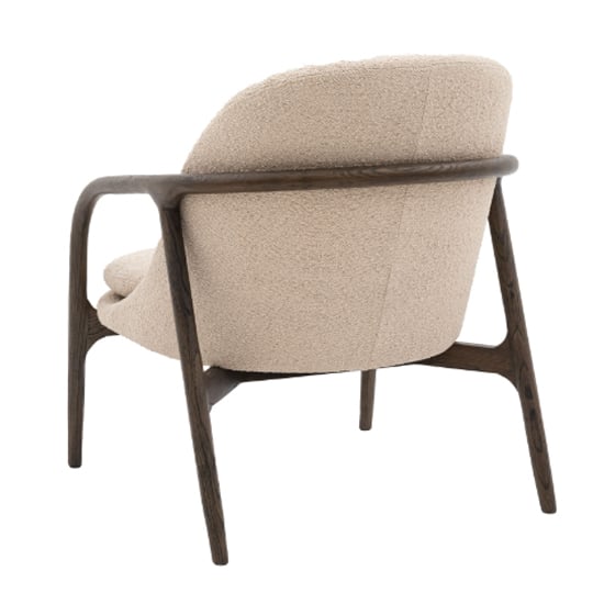 Allegra Fabric Armchair With Wooden Frame In Taupe