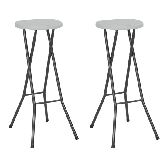 Alaia Outdoor White Rattan Folding Bar Stools In A Pair