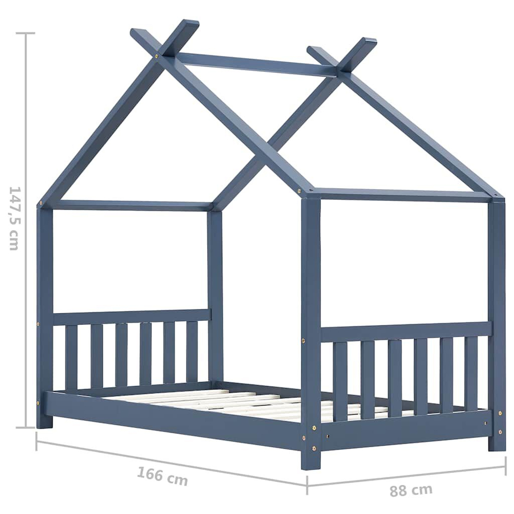 Alameda 80x160cm Wooden Children Daybed In Grey