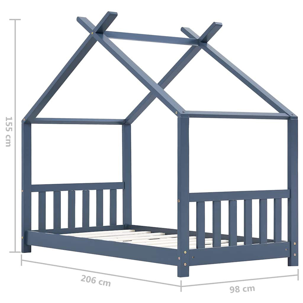 Alameda 90x200cm Wooden Children Daybed In Grey