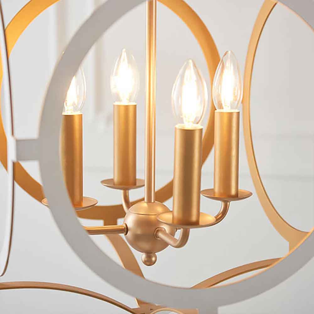Alameda Metal Pendent Ceiling Light In Gold And White
