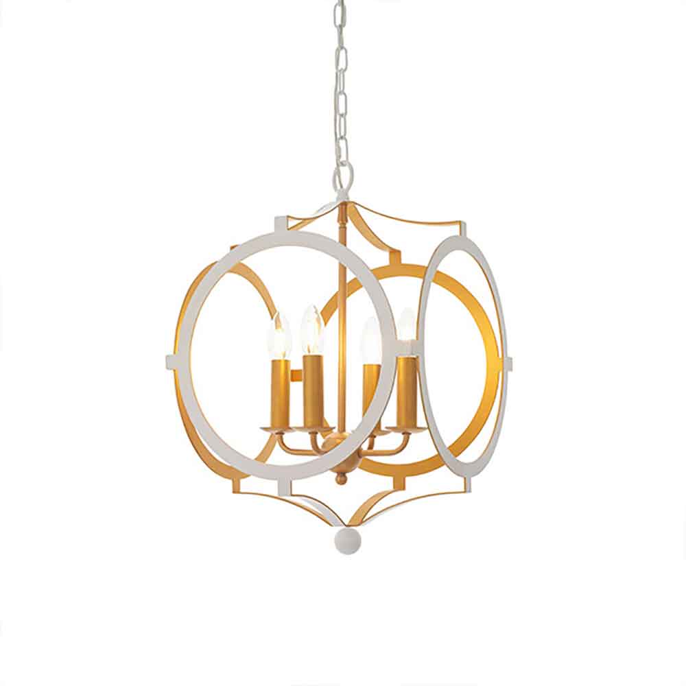 Alameda Metal Pendent Ceiling Light In Gold And White