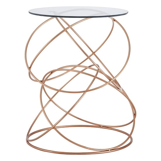 Read more about Akron round glass side table with gold metal frame