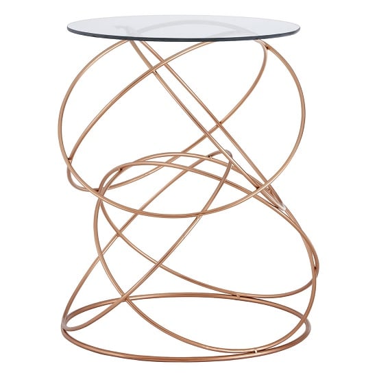 Read more about Alamon round glass side table with gold metal frame