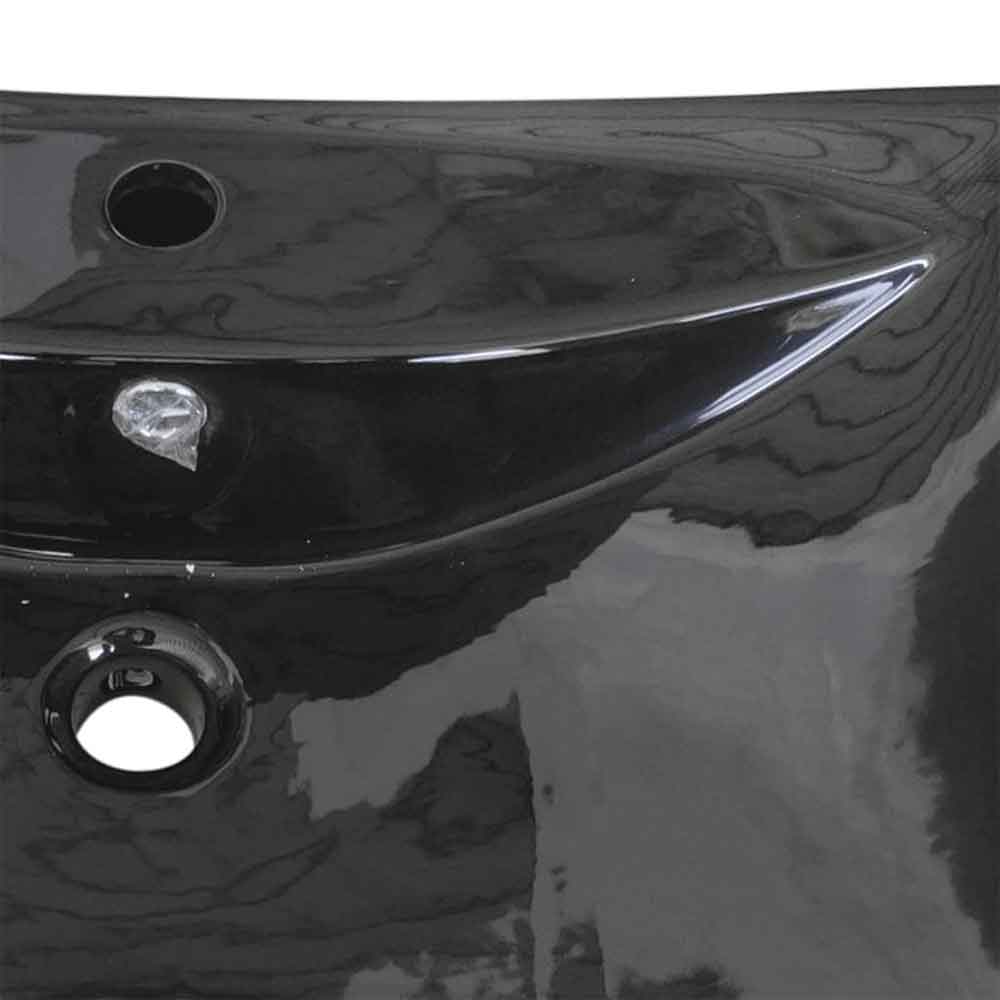 Alamosa Rectangular Countertop Basin Without Waste 600mm Wide 1TH - Black