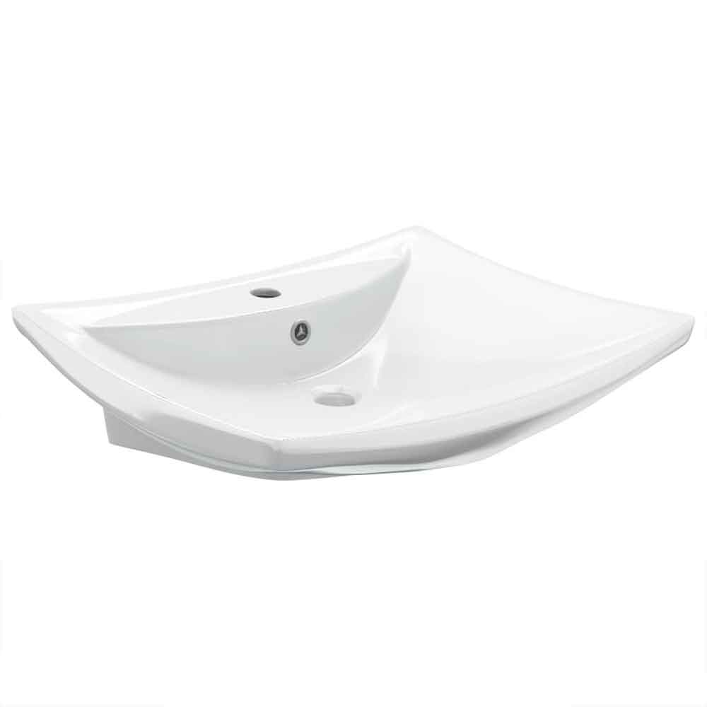 Alamosa Rectangular Countertop Basin Without Waste 600mm Wide 1TH - White